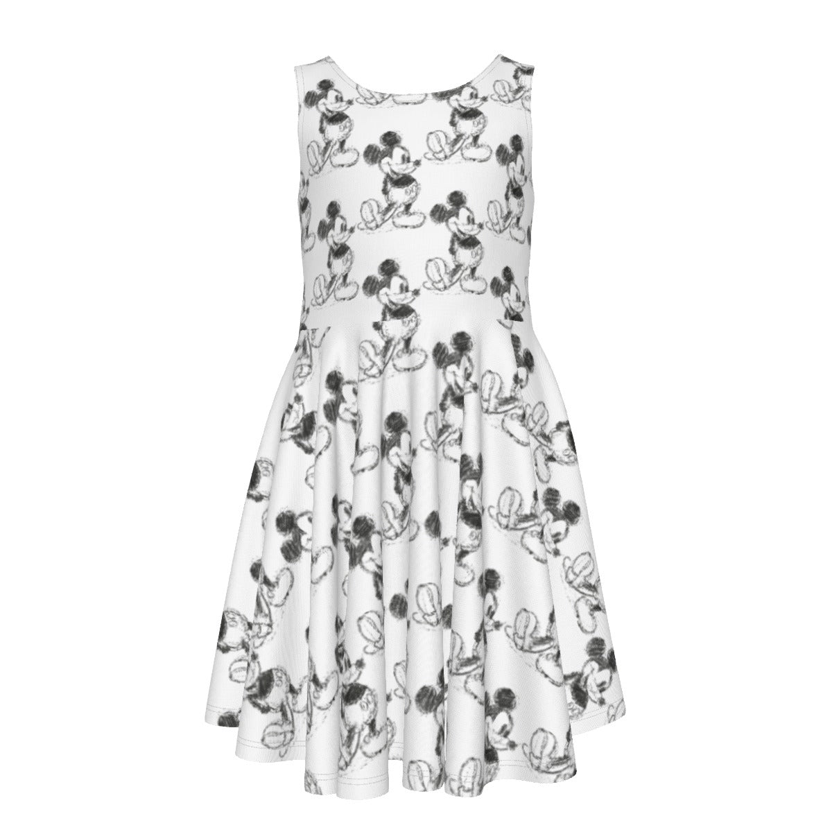 Sketch of Classic Mouse- Kid's Sleeveless Skater Dress
