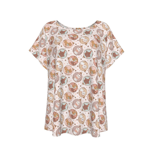 Festive Feline Baublescats - Women’s Relaxed Fit Scoop Tee