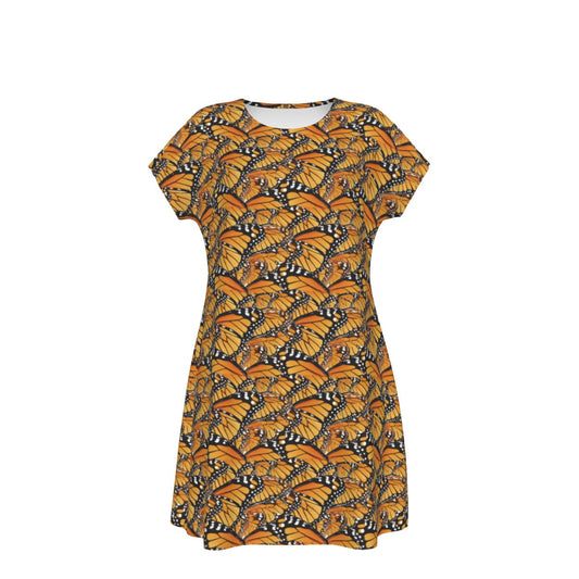 Animal Print - Monarch Butterfly - Women's T-Shirt Dress