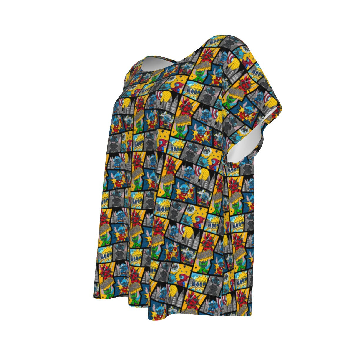 Superhero Stitch - Comic Action - Women’s Relaxed Fit Scoop Tee