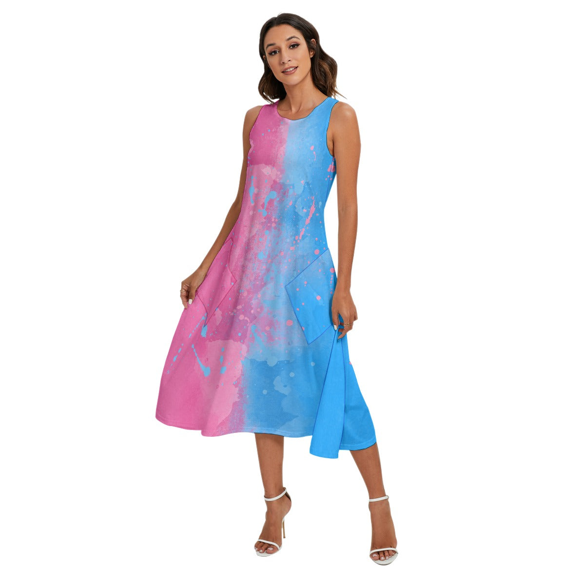 Pink or Blue Fairytale Dress - Women’s Diagonal Pocket Midi Dress