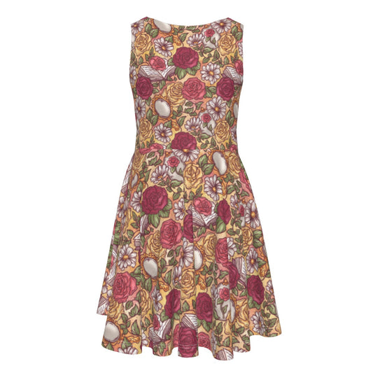 Fairytale Florals - Belle Inspired - Kid's Sleeveless Skater Dress