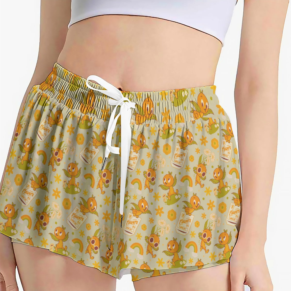 Vintage Citrus Garden - Women's Flowy Pocket Shorts