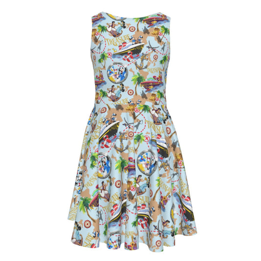 Disney Treasure Cruise Ship - Kid's Sleeveless Skater Dress