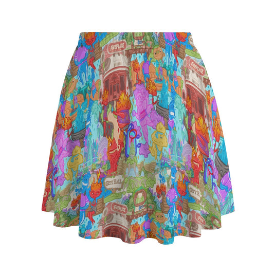 Element City Scene Collage - Women's Pocket Skater Skirt