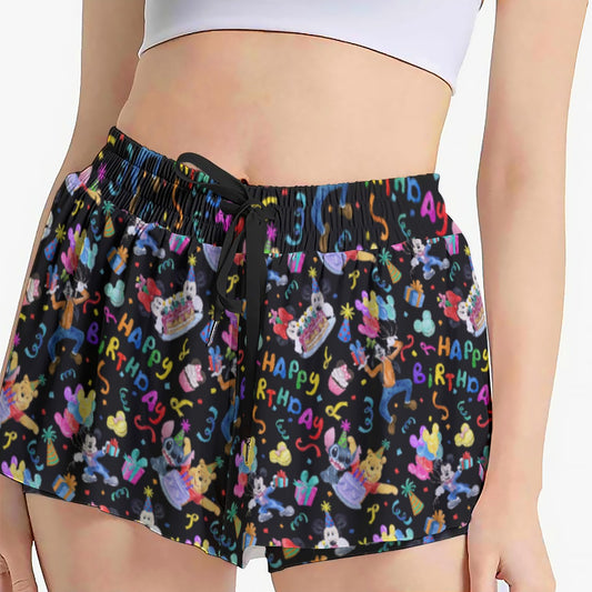 Happy Birthday Celebration - Women's Flowy Pocket Shorts