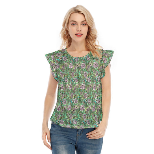 Fairytale Florals – Bayou Blooms - Women’s Flutter Sleeve Top