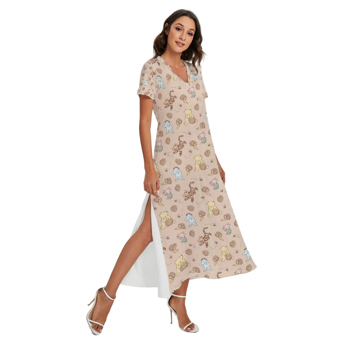 Honey Pot Daydreams - Women's V-Neck Side Split Maxi Dress