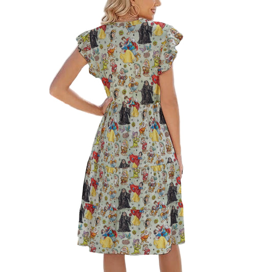 Fairest Crew Sketch - Women's Tiered Pocket Midi Dress