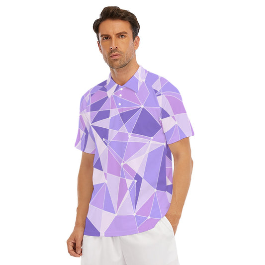 Geometric Purple Wall - Men's Polo Shirt