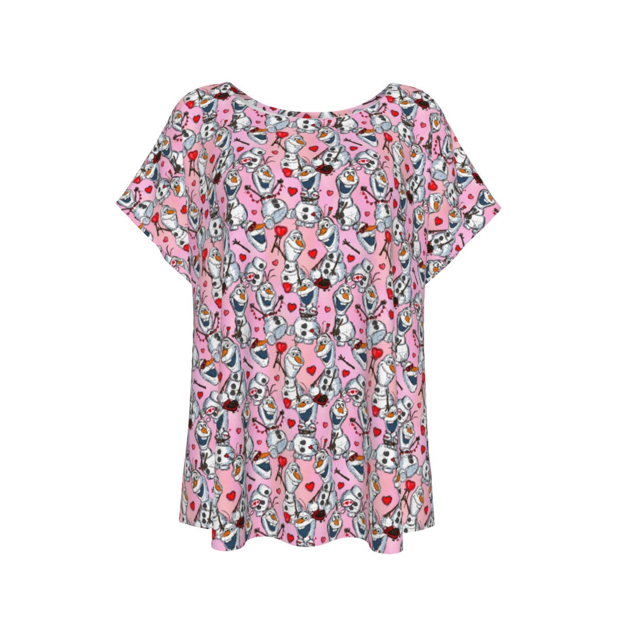 Sketched Snowman Valentine’s Day - Women’s Relaxed Fit Scoop Tee