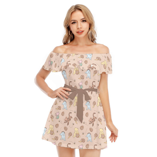 Honey Pot Daydreams - Women's Off-shoulder Ruffle Dress