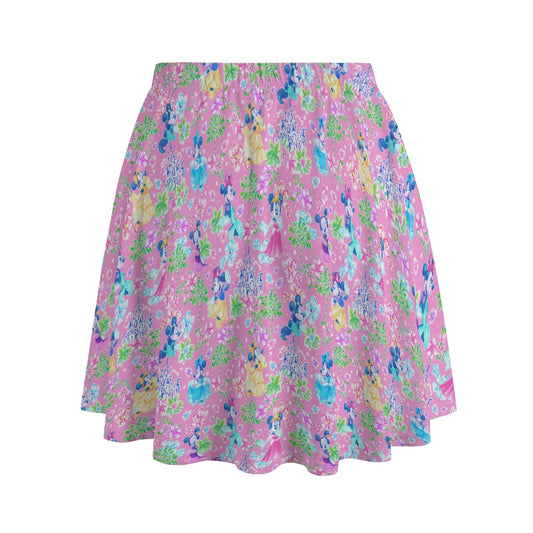 Princess Palm Party - Women's Pocket Skater Skirt