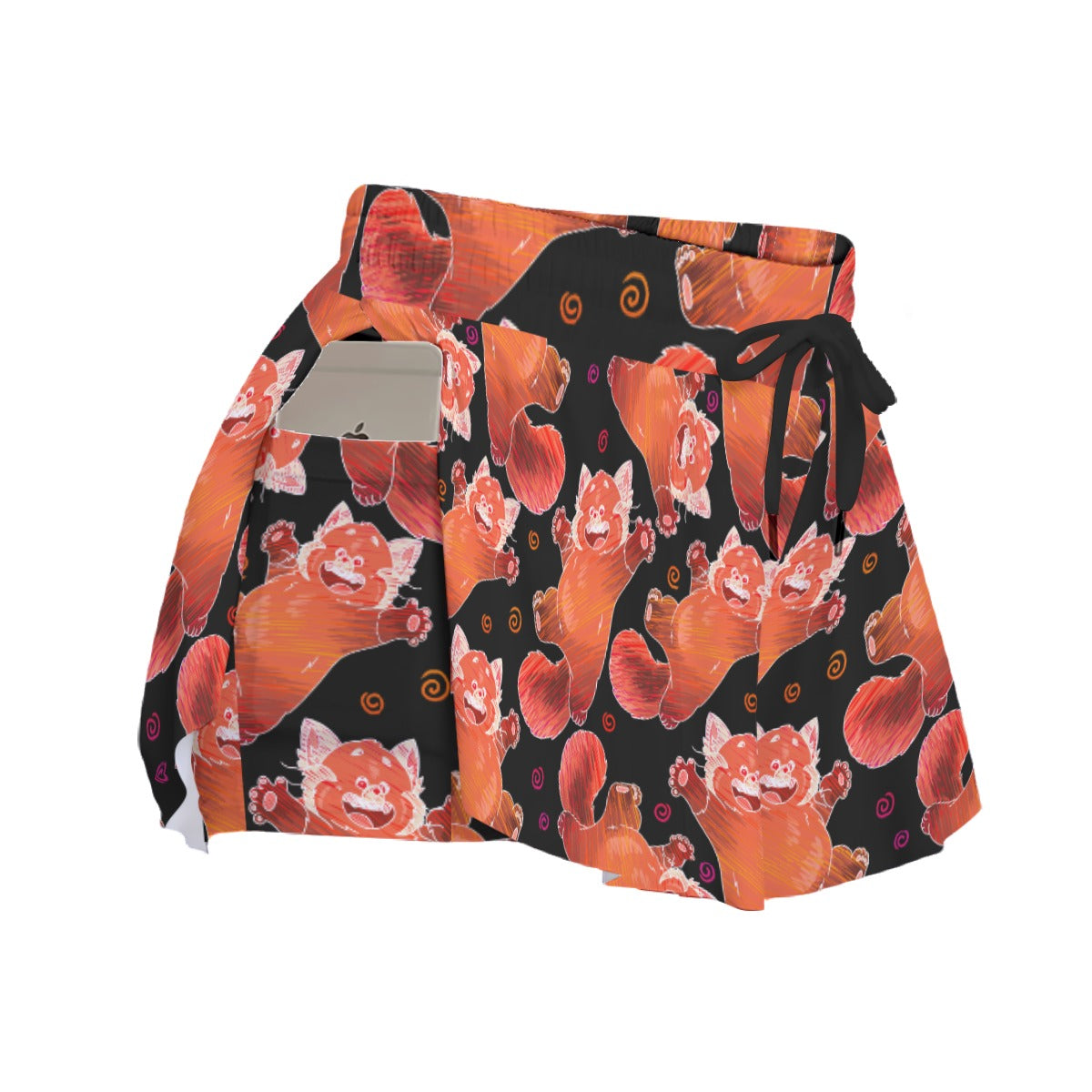 Scribbly Red Panda - Women's Flowy Pocket Shorts
