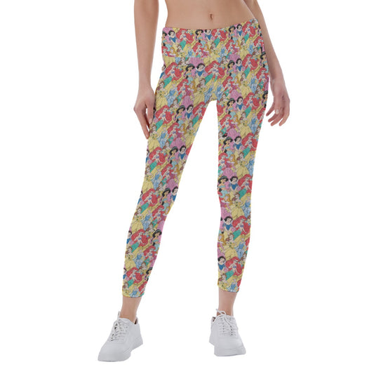 Royal Princess Sketches - Women's Yoga Leggings