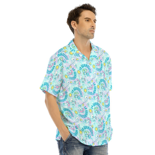 Sun-Kissed Snow Friend - Men's Hawaiian Button Up Shirt