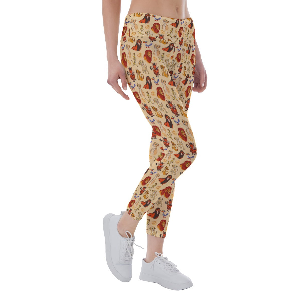 Sketched Savanna Friends - Women's Yoga Leggings