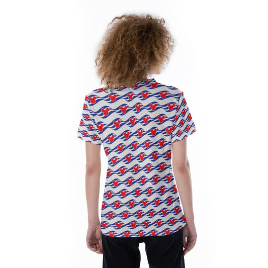 Nautical Cruise Logo Print - Women's Short Sleeve V-Neck T-Shirt