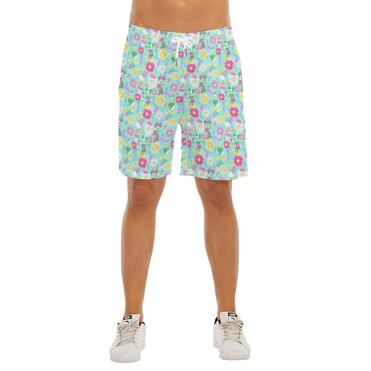 Neon Spring Floral Friendsends - Men’s Pocket Beach Shorts
