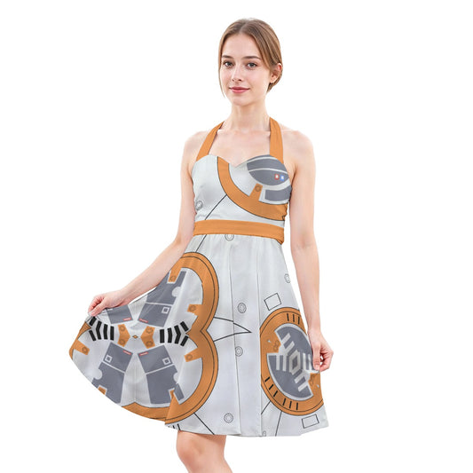 Little Round Droid - Women's Halter Vintage Pocket Dress