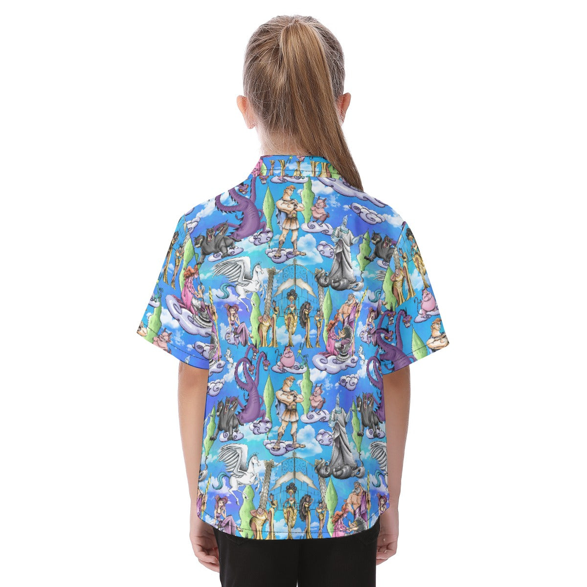 Mythic Hero Chaos Clouds - Kid's Hawaiian Button Up Shirt