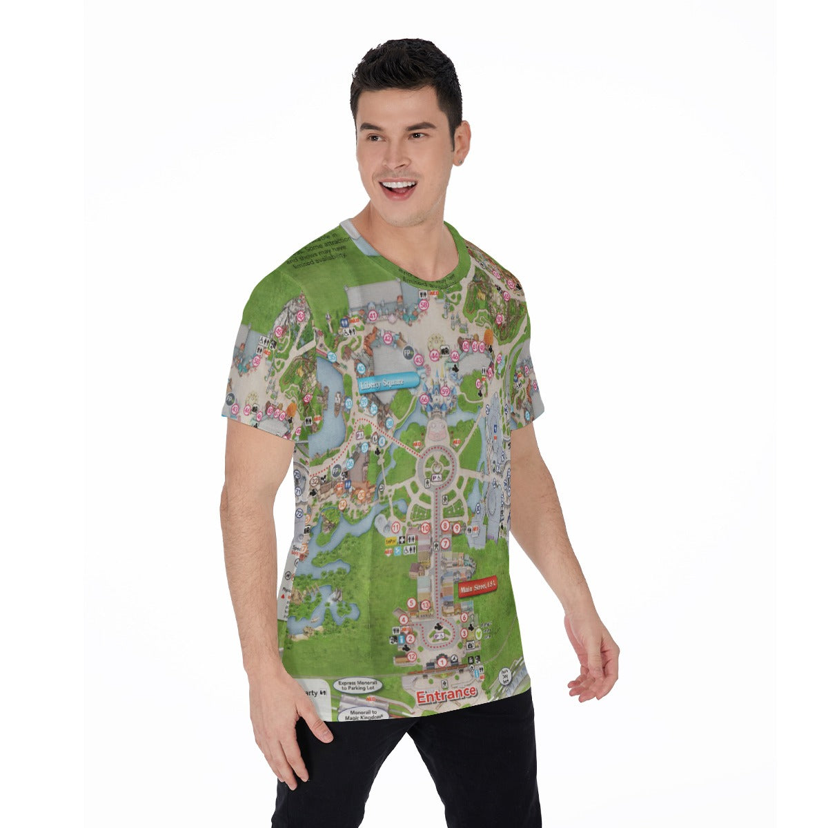 Vibrant Fantasy Park Map - Men's Short Sleeve T-Shirt