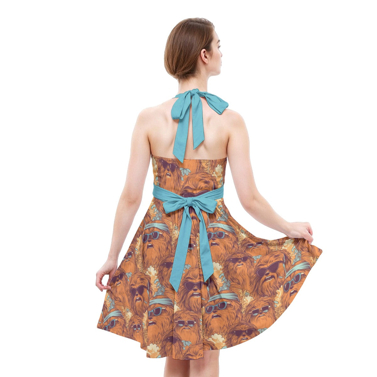 Retro Furry Friend Summer Vibes - Women's Halter Vintage Pocket Dress