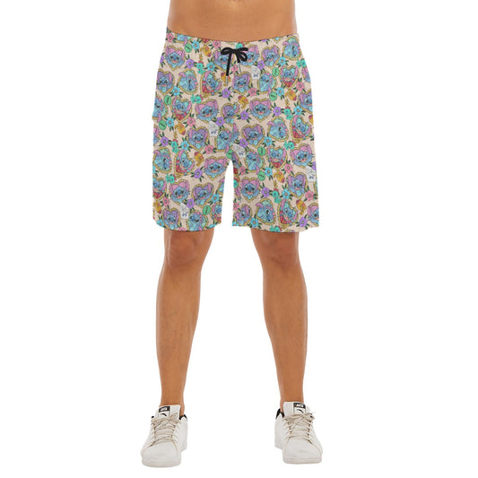 Tattoo Hearts Island Mischief - Men’s Pocket Beach Shorts