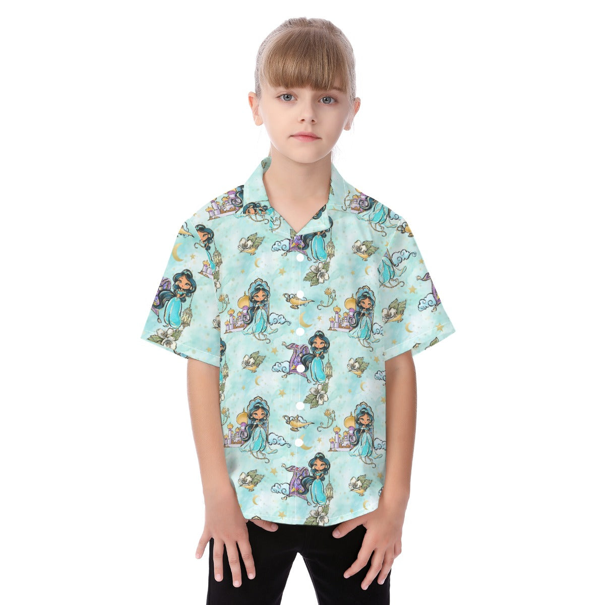 Whimsical Desert Princess - Kid's Hawaiian Button Up Shirt