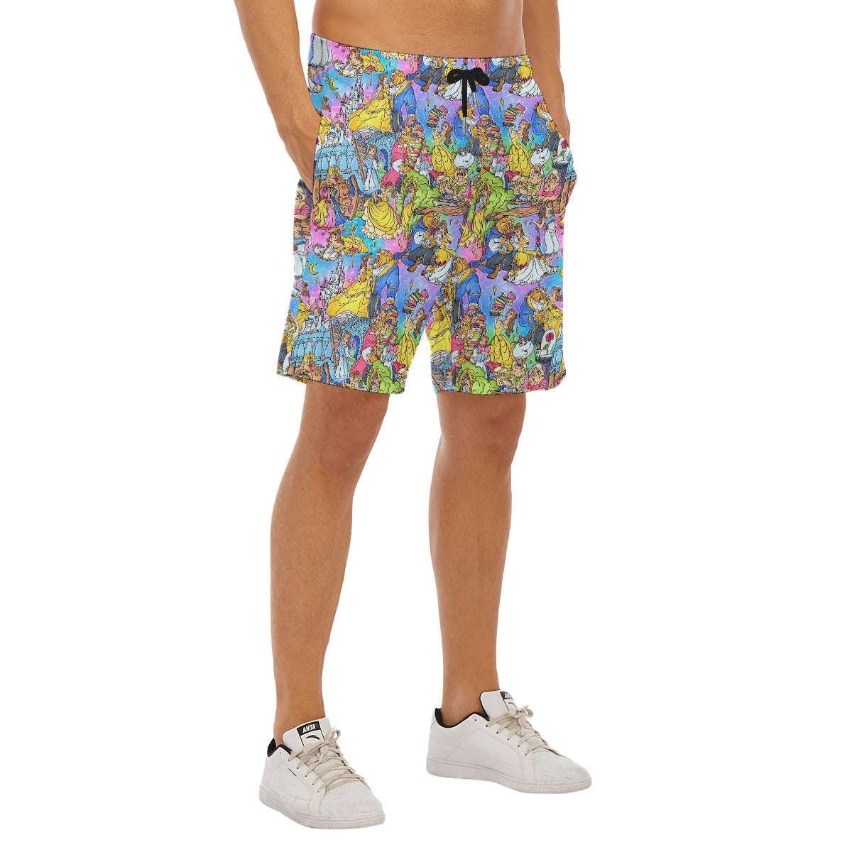 Enchanted Tale Storybook Scenes - Men’s Pocket Beach Shorts