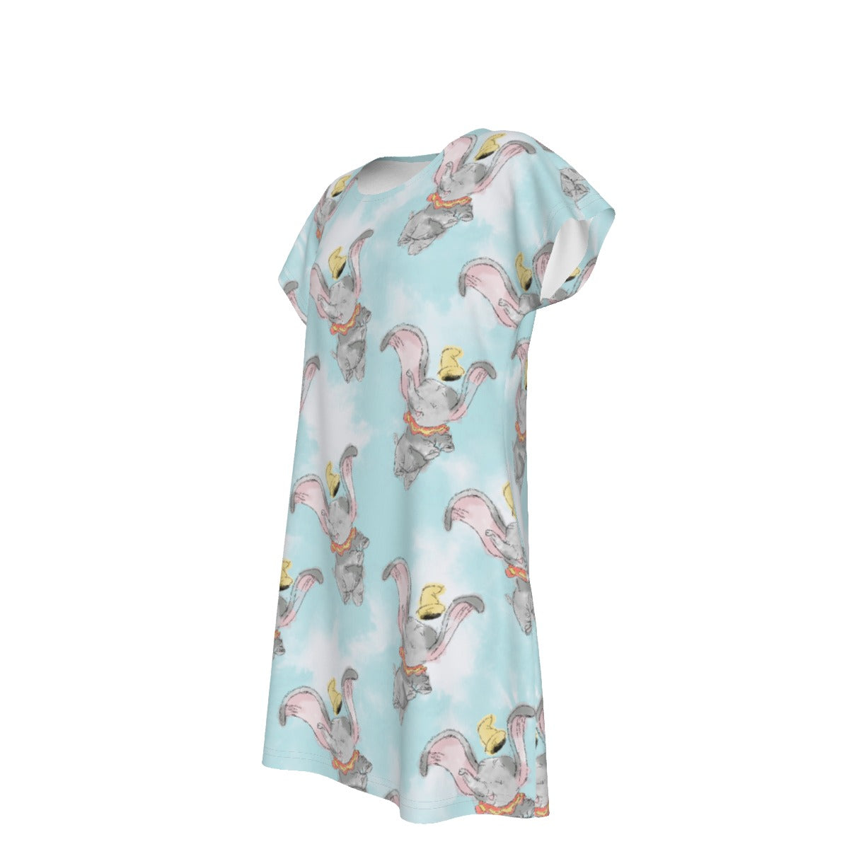 Sketch of Flying Elephant - Women's T-Shirt Dress