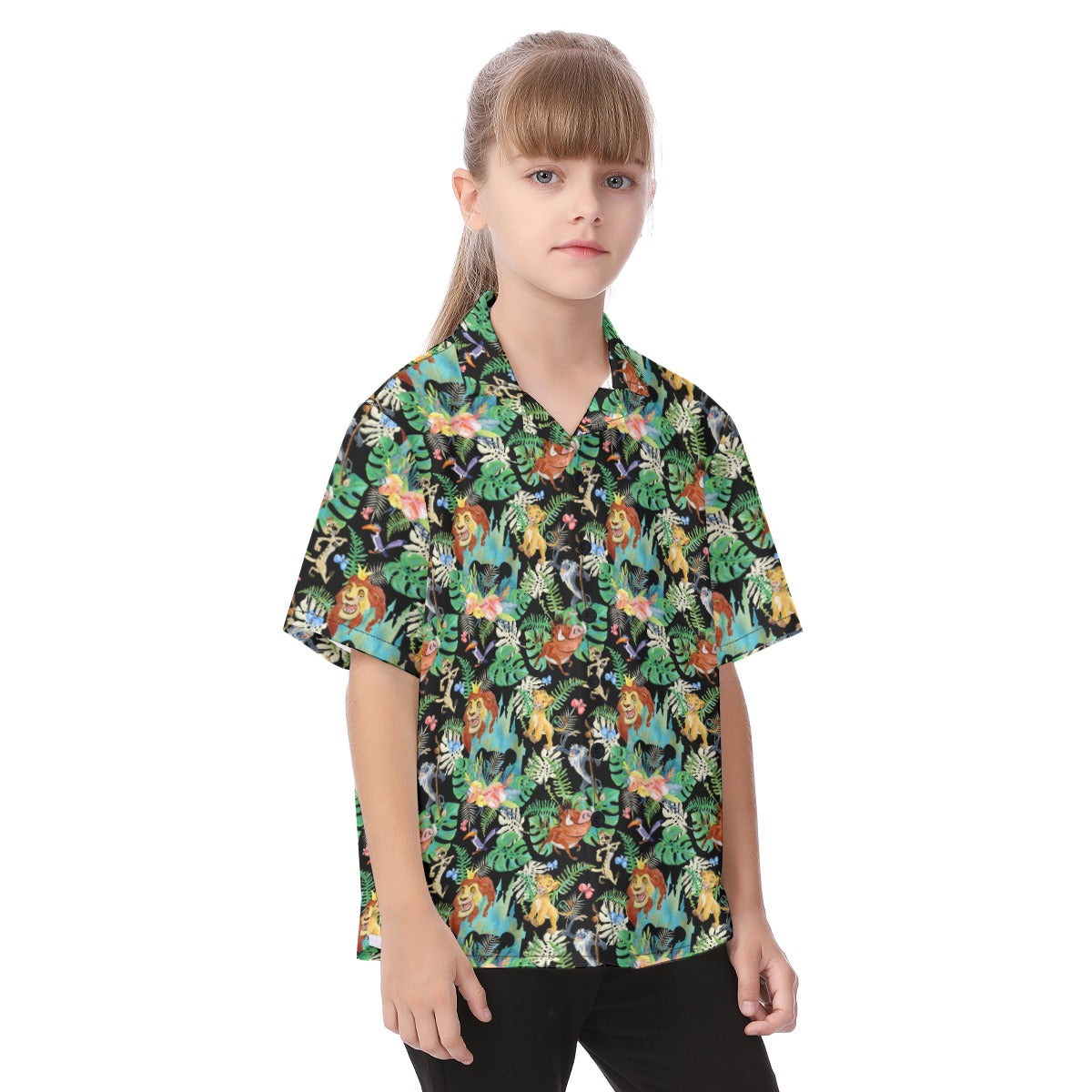 Watercolor Jungle Pride - Kid's Hawaiian Button Up Shirt