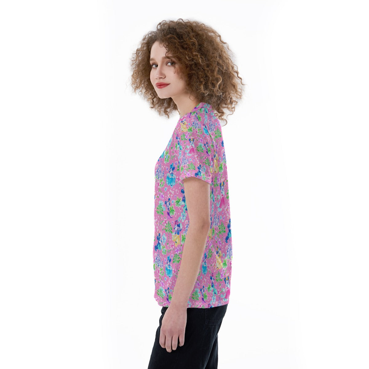 Princess Palm Party - Women's Short Sleeve V-Neck T-Shirt