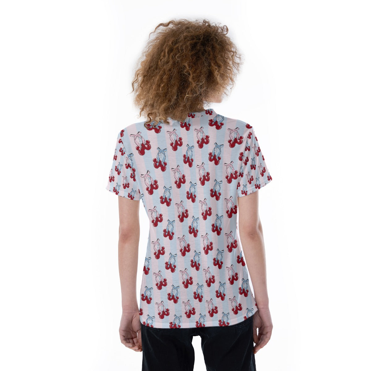 Cherry Ear Bows - Women's Short Sleeve V-Neck T-Shirt