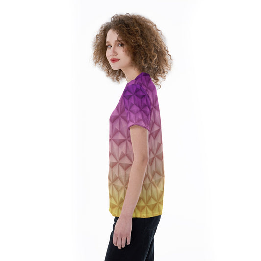 Geometric Spaceship Sphere - Women's Short Sleeve V-Neck T-Shirt