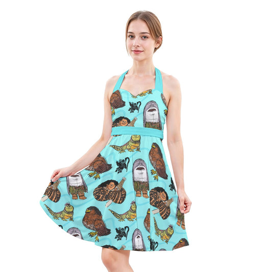 Shapeshifting Island Hero - Women's Halter Vintage Pocket Dress