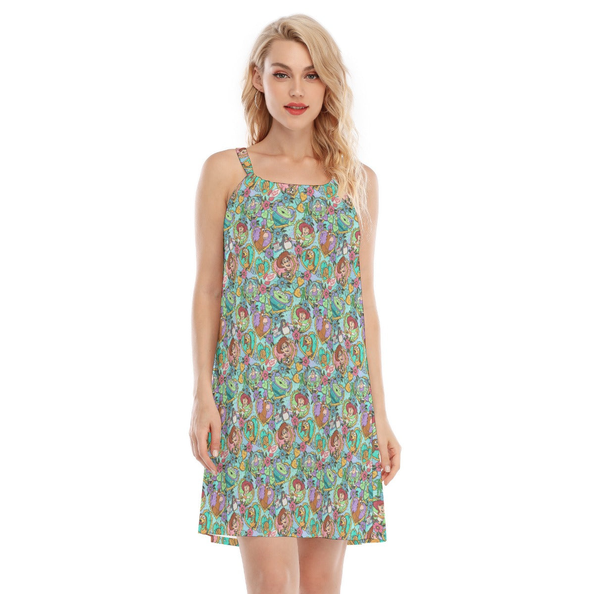Tattoo Hearts Space Cowboys & Friends - Women’s Adjustable Sundress
