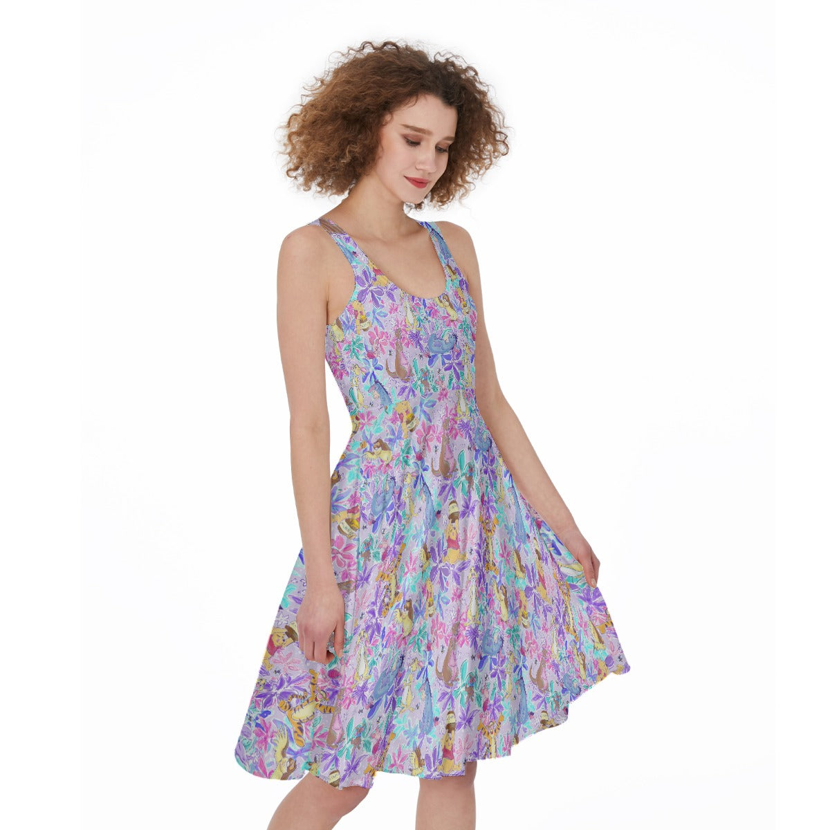 Storybook Friends in Bloom - Pocket Midi Skater Dress
