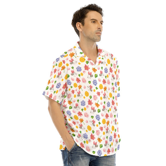 Floral Friends Springtimennie - Men's Hawaiian Button Up Shirt