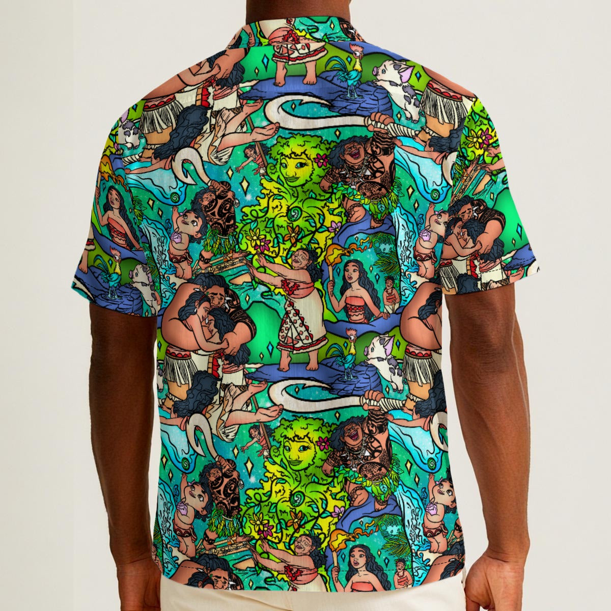 Ocean Voyager Storybook Scenes - Men’s Cotton-Rich Button Up Shirt