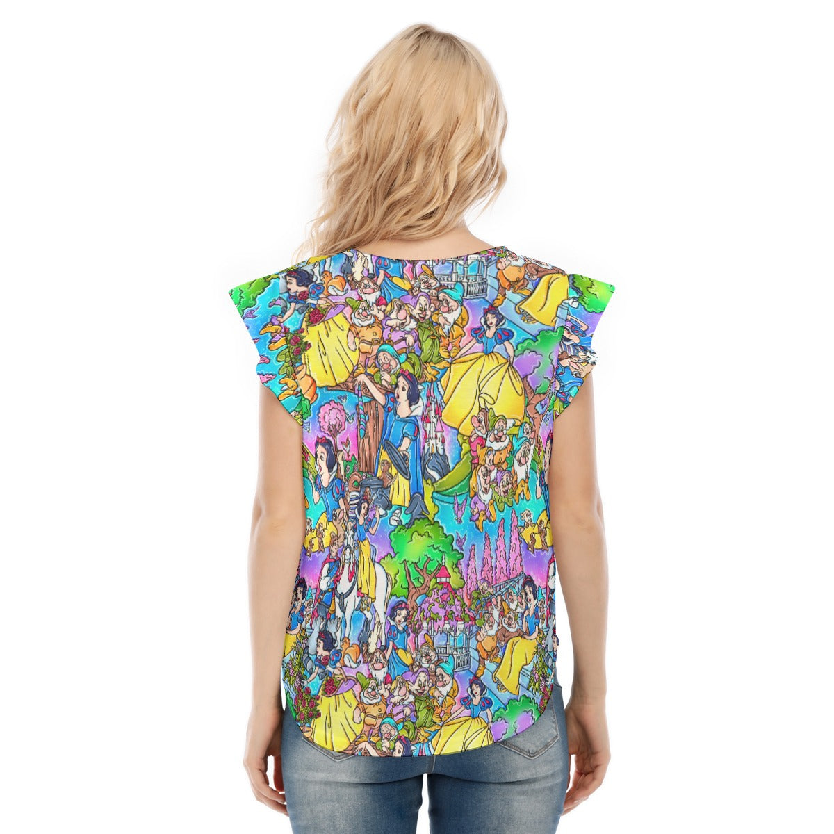 Fairest Princess Storybook Scenes - Women’s Flutter Sleeve Top