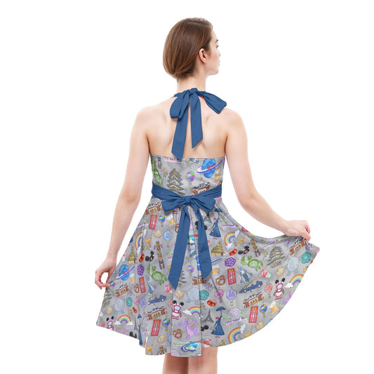 EC Around The World Experience - Women's Halter Vintage Pocket Dress