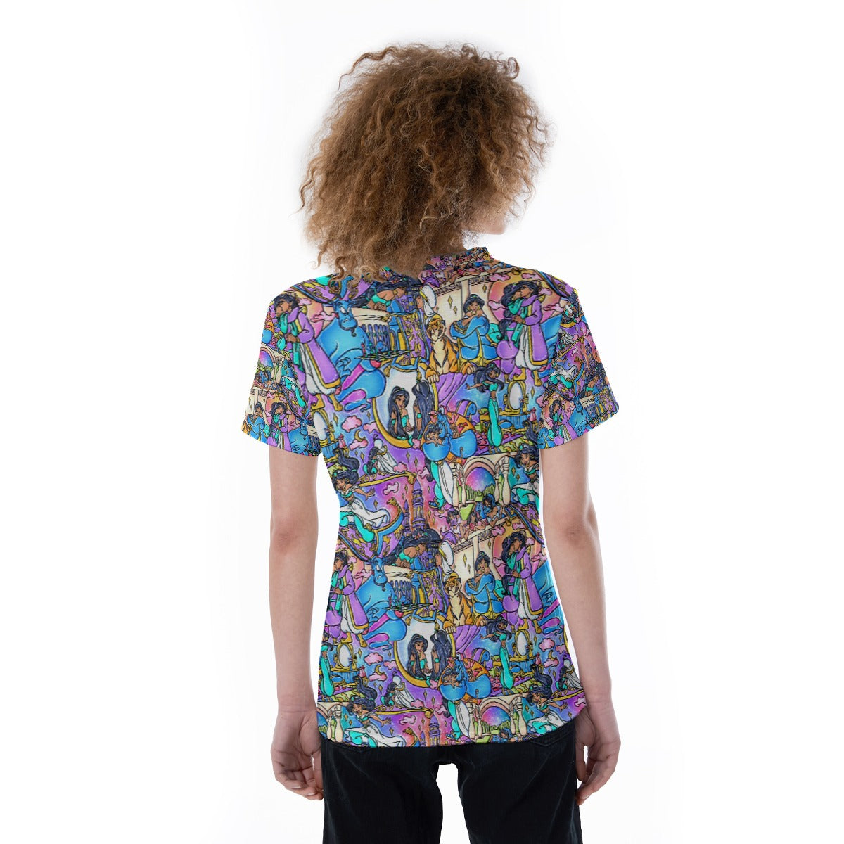 Magic Carpet Storybook Scenes - Women's Short Sleeve V-Neck T-Shirt