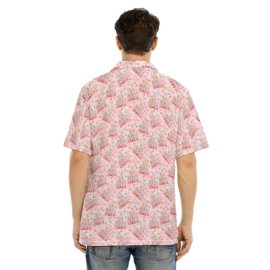 25th Birthday Cake Castle - Men's Hawaiian Button Up Shirt