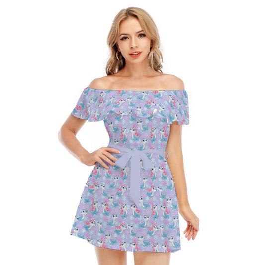 Bruni the Fire Spirit - Women's Off-shoulder Ruffle Dress