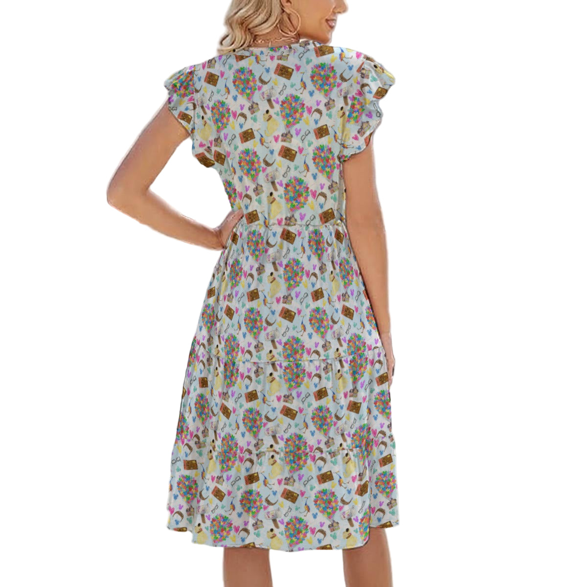 Up Adventure Icons - Women's Tiered Pocket Midi Dress