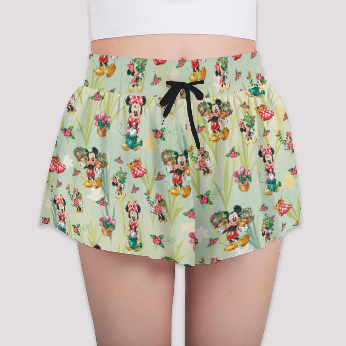Garden Mouse Helpers at Work - Girls’ Flowy Pocket Shorts
