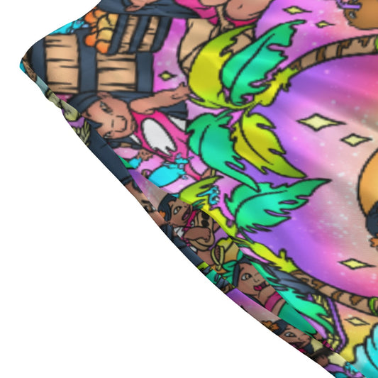 Ohana Island Storybook Scenes - Women's Pocket Skater Skirt