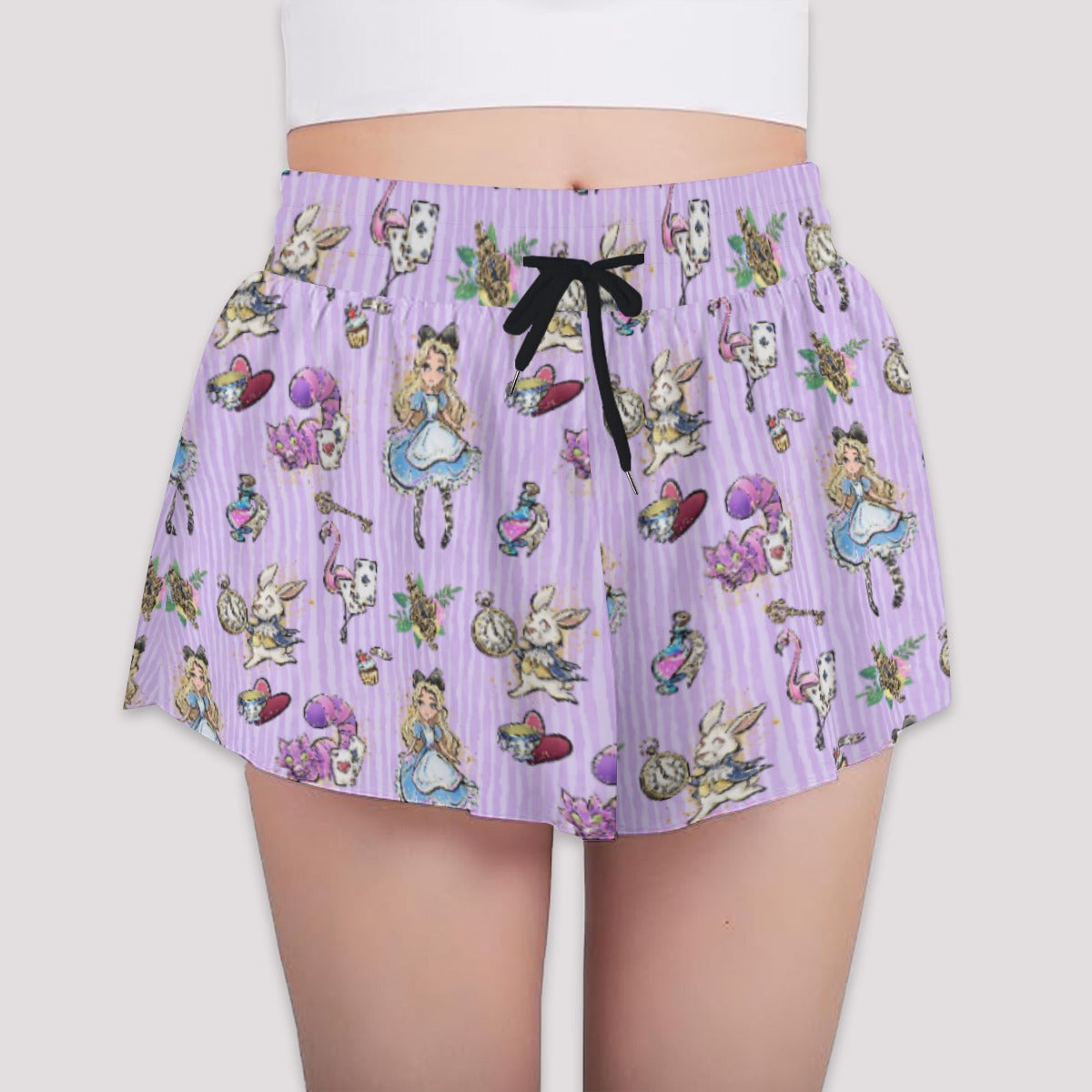 Whimsical Curious Adventure - Girls’ Flowy Pocket Shorts
