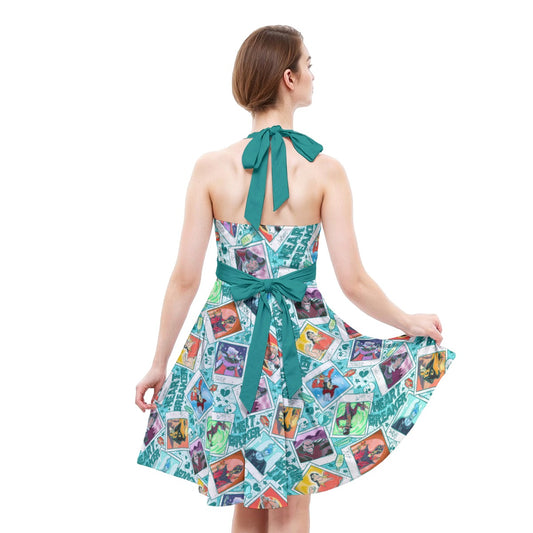 Heartbreaker Villaintine - Women's Halter Vintage Pocket Dress